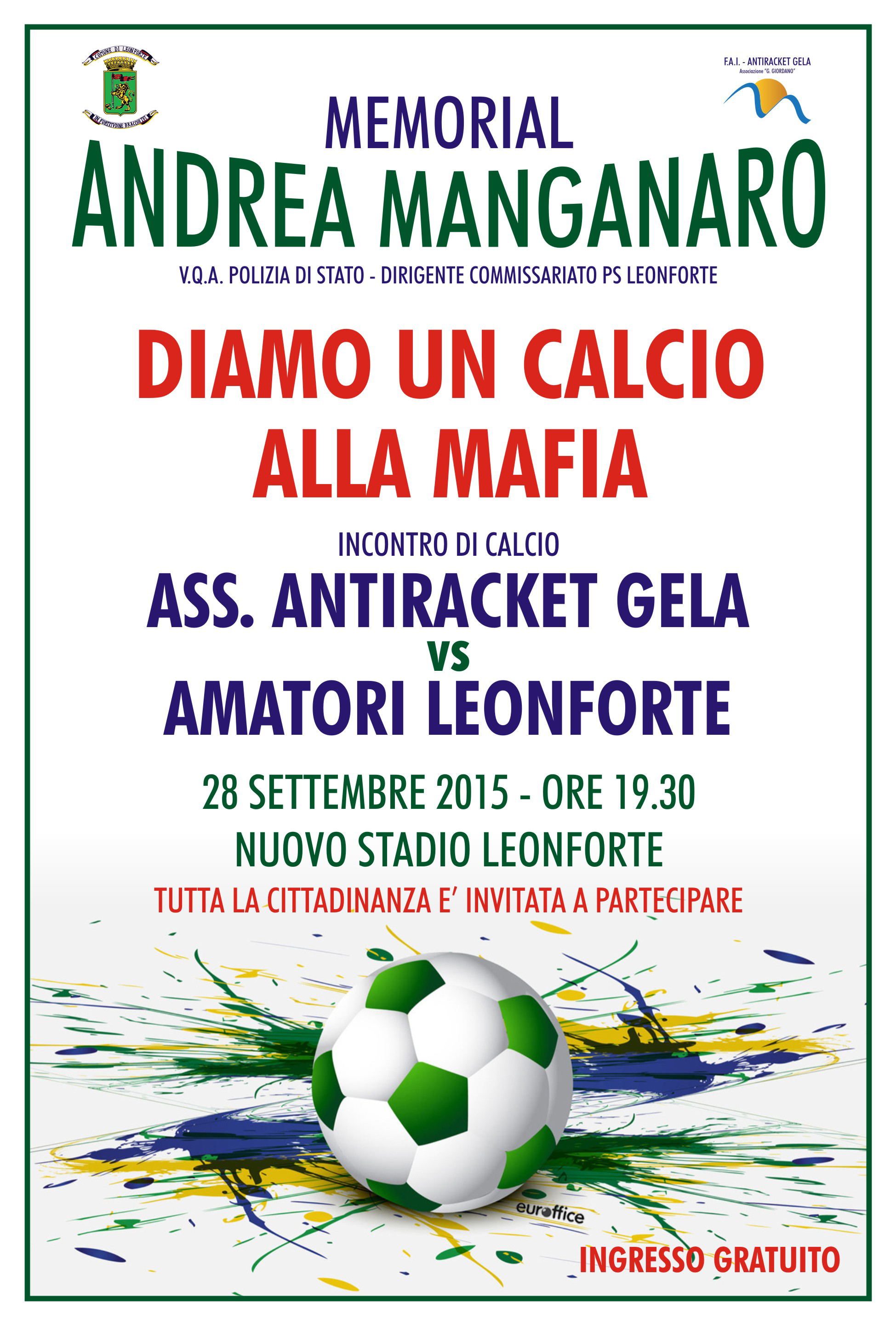 Diamo un calcio alla mafia – Memorial Andrea Manganaro